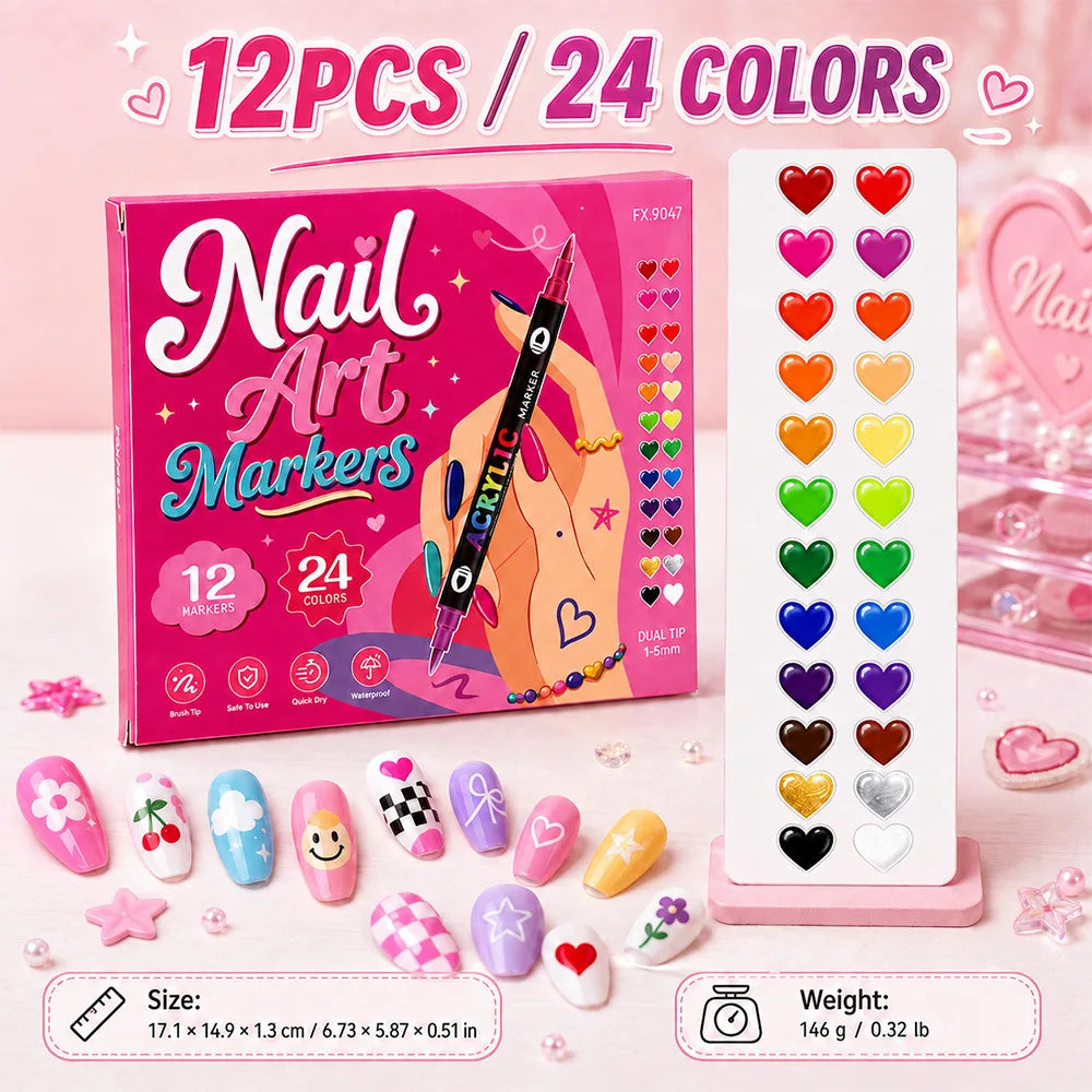 Nail art pen set box and size